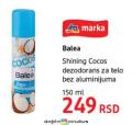 DM market Balea Shining Cocos dezedorans za telo bez aluminijuma 150 ml