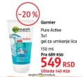 DM market Garnier-Pure Active 3in1 gel za umivanje lica 150ml